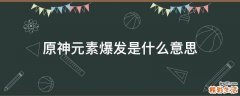 原神元素爆发是什么意思