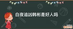 白夜追凶韩彬是好人吗