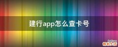 建行app怎么查卡号