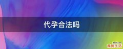 代孕合法吗
