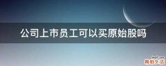 公司上市员工可以买原始股吗