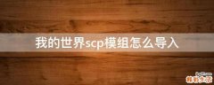 我的世界scp模组怎么导入