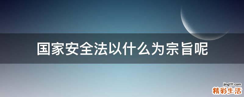 国家安全法以什么为宗旨呢