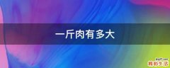 一斤肉有多大