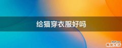 给猫穿衣服好吗