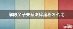 解除父子关系法律流程怎么走