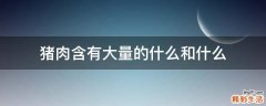 猪肉含有大量的什么和什么