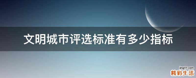 文明城市评选标准有多少指标