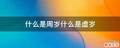 什么是周岁什么是虚岁
