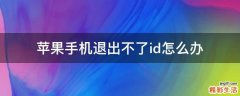 苹果手机退出不了id怎么办