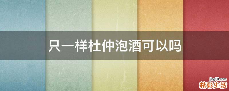 只一样杜仲泡酒可以吗