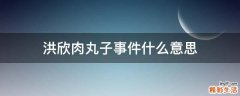 洪欣肉丸子事件什么意思
