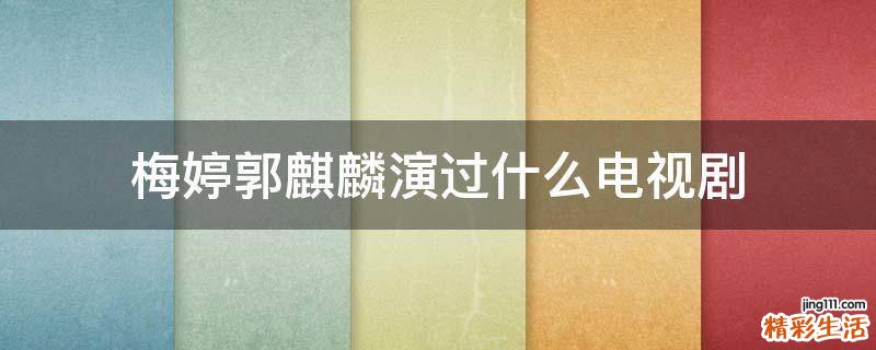 梅婷郭麒麟演过什么电视剧