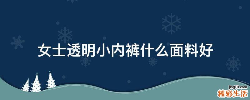 女士透明小内裤什么面料好
