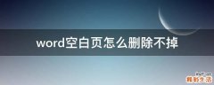 word空白页怎么删除不掉