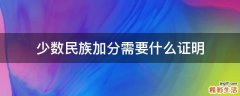 少数民族加分需要什么证明