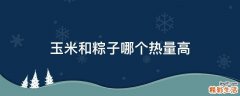 玉米和粽子哪个热量高