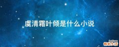 虞清霜叶倾是什么小说