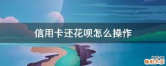 信用卡还花呗怎么操作