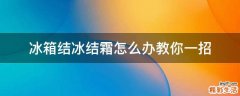 冰箱结冰结霜怎么办教你一招