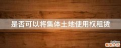 是否可以将集体土地使用权租赁