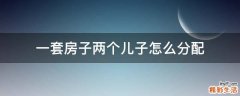 一套房子两个儿子怎么分配