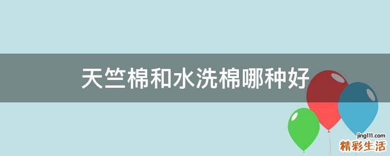 天竺棉和水洗棉哪种好