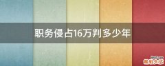 职务侵占16万判多少年