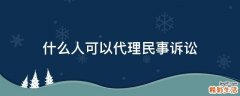 什么人可以代理民事诉讼