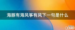 海豚有海风筝有风下一句是什么