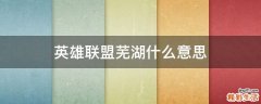 英雄联盟芜湖什么意思