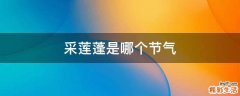 采莲蓬是哪个节气