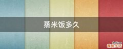 蒸米饭多久