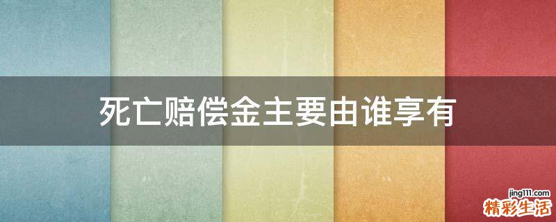 死亡赔偿金主要由谁享有