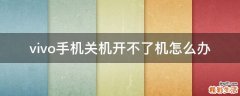 vivo手机关机开不了机怎么办