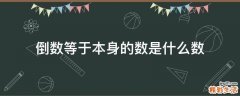 倒数等于本身的数是什么数