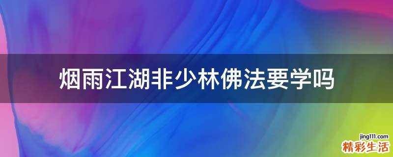 烟雨江湖非少林佛法要学吗