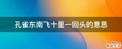 孔雀东南飞十里一回头的意思