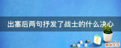 出塞后两句抒发了战士的什么决心