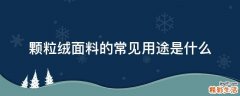 颗粒绒面料的常见用途是什么