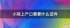 小孩上户口需要什么证件