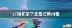 打架和解了是否还用拘留