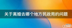 关于离婚去哪个地方民政局的问题