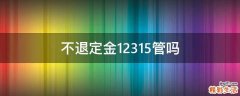 不退定金12315管吗