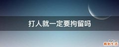 打人就一定要拘留吗