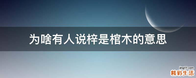 为啥有人说梓是棺木的意思