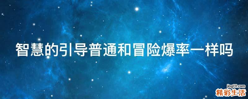 智慧的引导普通和冒险爆率一样吗