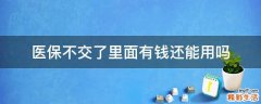 医保不交了里面有钱还能用吗