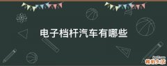 电子档杆汽车有哪些