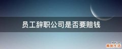 员工辞职公司是否要赔钱